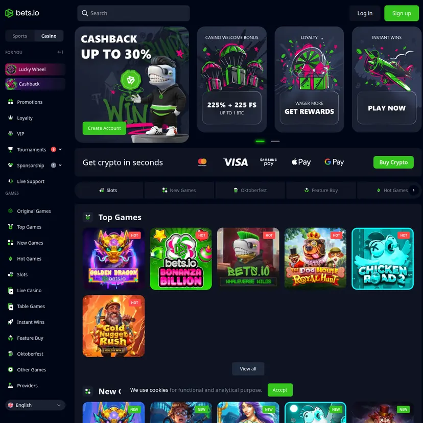 strona główna i wygląd bets.io