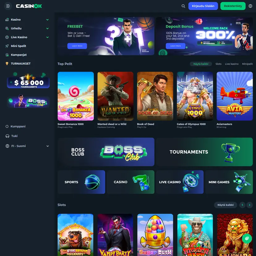 strona główna i wygląd casinok